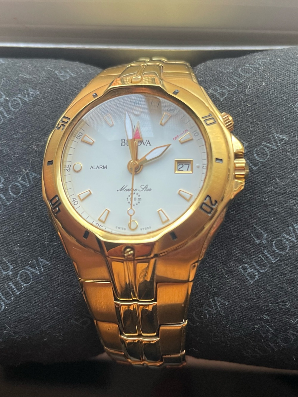 Bulova Gold and White Men's Stainless Steel Bracelet Watch